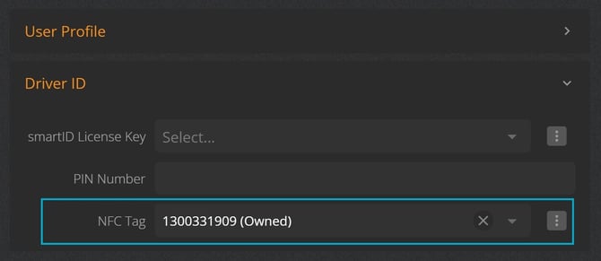 Add Driver ID NFC Tag